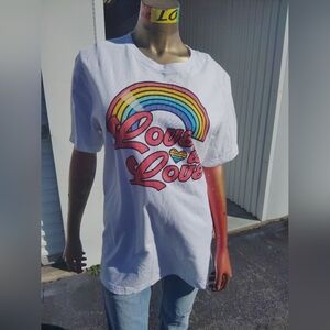 Rainbow Love Graphic Women's White Tee